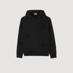 Homme SANDRO Hoodie à Capuche Orné De Fleurs