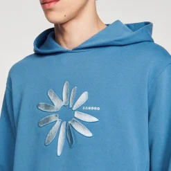 Homme SANDRO Hoodie Fleur En Coton