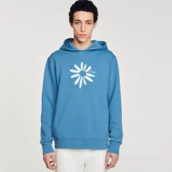 Homme SANDRO Hoodie Fleur En Coton