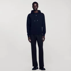 Femme/Homme SANDRO Hoodie Homme Brodé En Coton Biologique