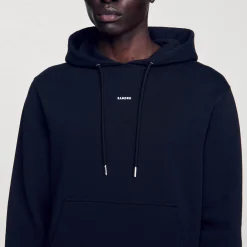 Femme/Homme SANDRO Hoodie Homme Brodé En Coton Biologique