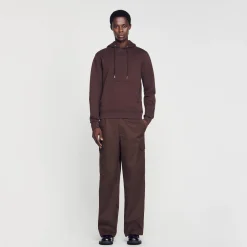 Femme/Homme SANDRO Hoodie Homme Brodé En Coton Biologique