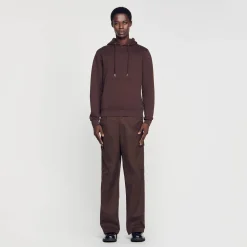 Femme/Homme SANDRO Hoodie Homme Brodé En Coton Biologique