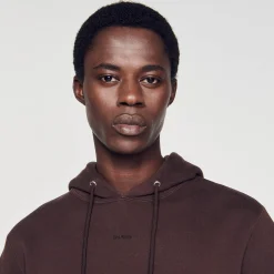 Femme/Homme SANDRO Hoodie Homme Brodé En Coton Biologique