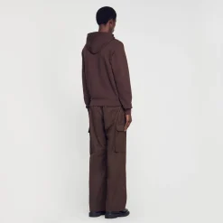 Femme/Homme SANDRO Hoodie Homme Brodé En Coton Biologique