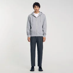 Homme SANDRO Hoodie Homme Brodé En Coton Biologique