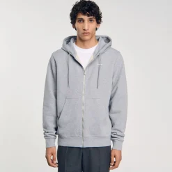 Homme SANDRO Hoodie Homme Brodé En Coton Biologique