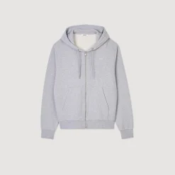 Homme SANDRO Hoodie Homme Brodé En Coton Biologique