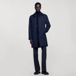 Homme SANDRO Imperméable Mac En Tissu Technique