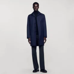 Homme SANDRO Imperméable Mac En Tissu Technique