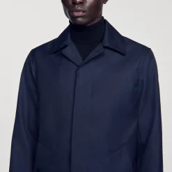 Homme SANDRO Imperméable Mac En Tissu Technique