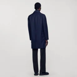 Homme SANDRO Imperméable Mac En Tissu Technique