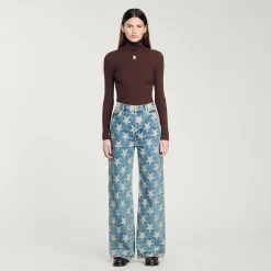 Femme SANDRO Jean à Jacquard étoiles