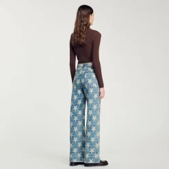 Femme SANDRO Jean à Jacquard étoiles