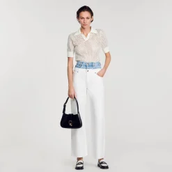 Femme SANDRO Jean Double Ceinture Bicolore