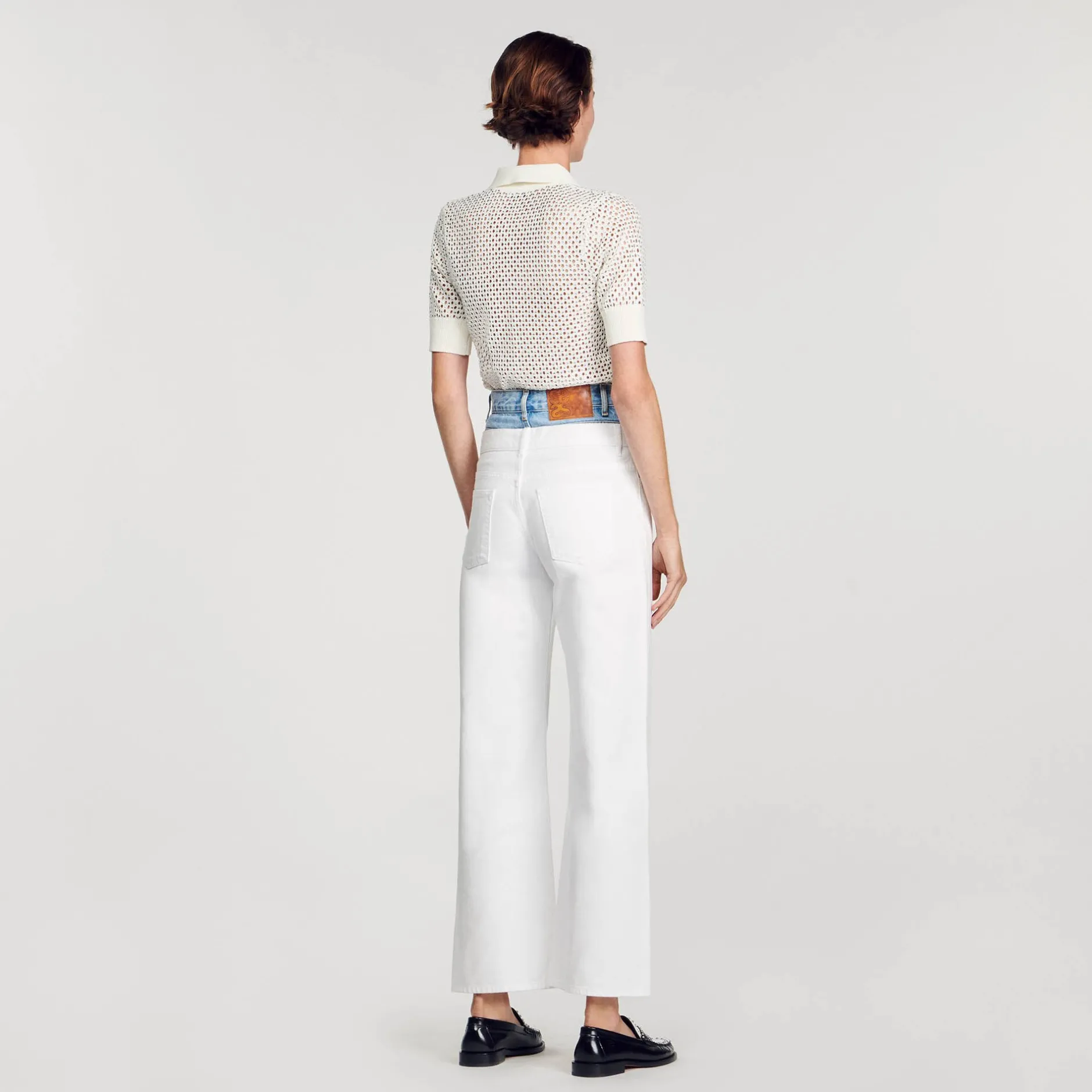 Femme SANDRO Jean Double Ceinture Bicolore