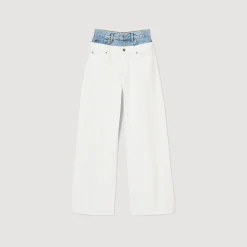 Femme SANDRO Jean Double Ceinture Bicolore