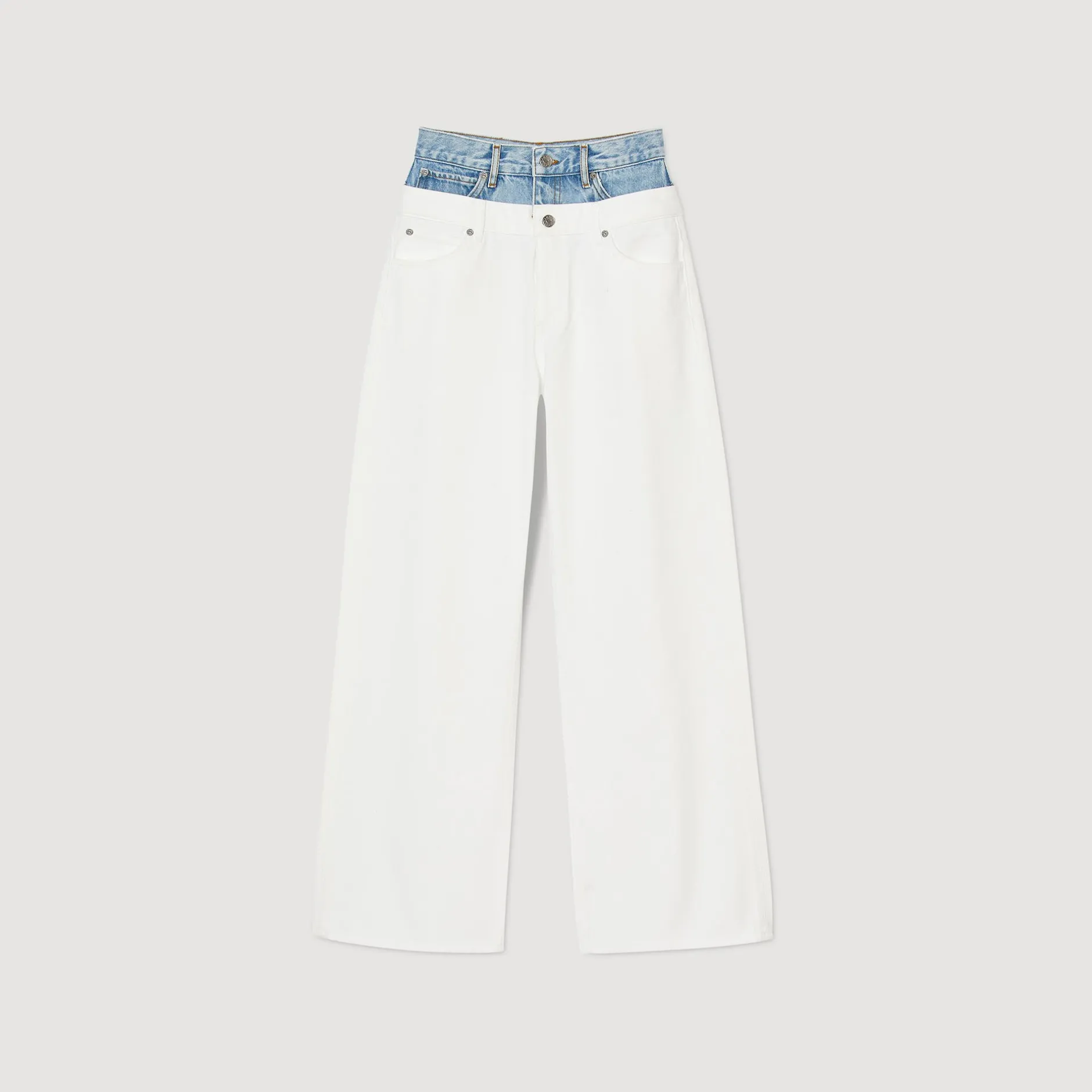 Femme SANDRO Jean Double Ceinture Bicolore