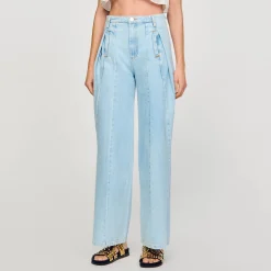 Femme SANDRO Jean Large à Plis Creux