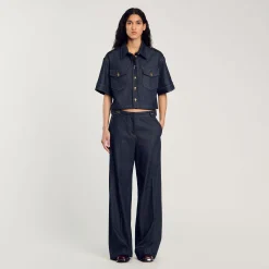 Femme SANDRO Jean Large Brut
