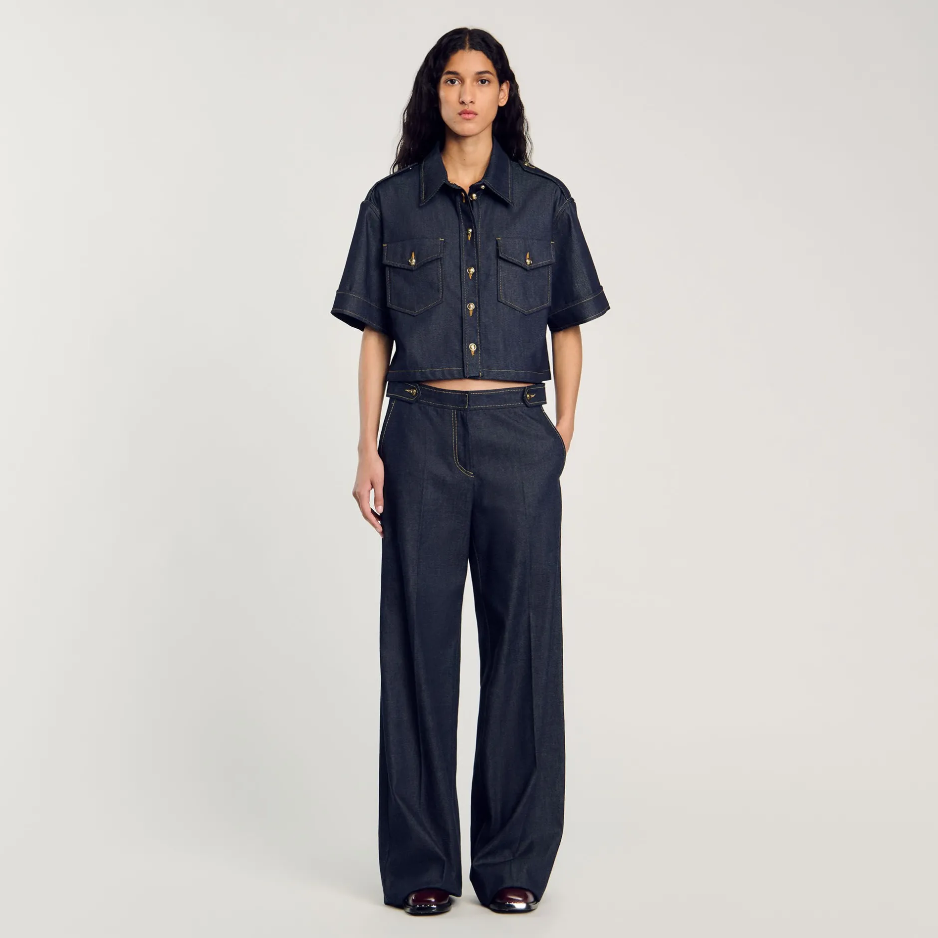 Femme SANDRO Jean Large Brut