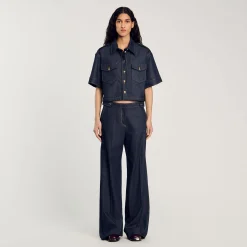 Femme SANDRO Jean Large Brut