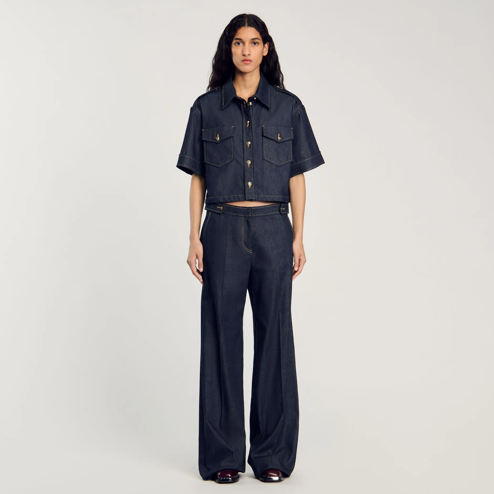 Femme SANDRO Jean Large Brut