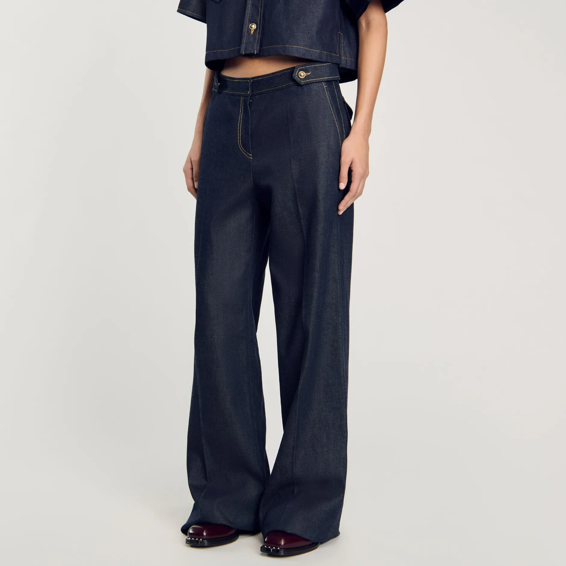 Femme SANDRO Jean Large Brut
