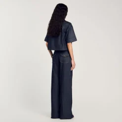 Femme SANDRO Jean Large Brut