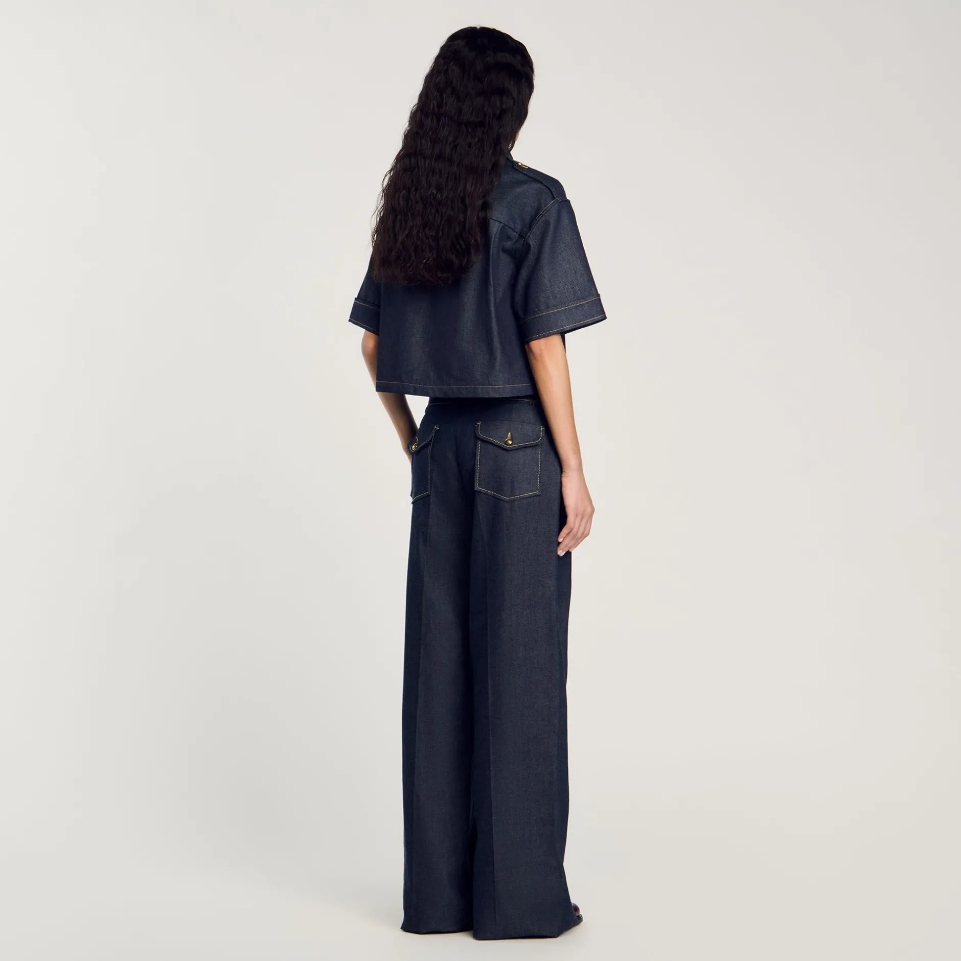 Femme SANDRO Jean Large Brut