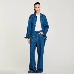 Femme SANDRO Jean Large Strassé