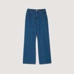 Femme SANDRO Jean Large Strassé