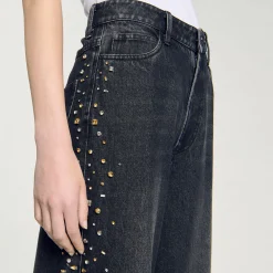 Femme SANDRO Jean Large Strassé