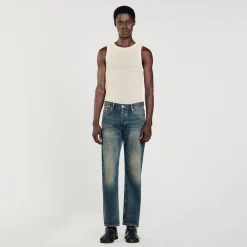 Homme SANDRO Jean Regular Délavé