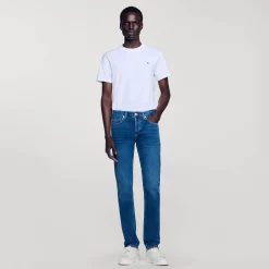 Homme SANDRO Jean Slim Avec Délavage Waterless