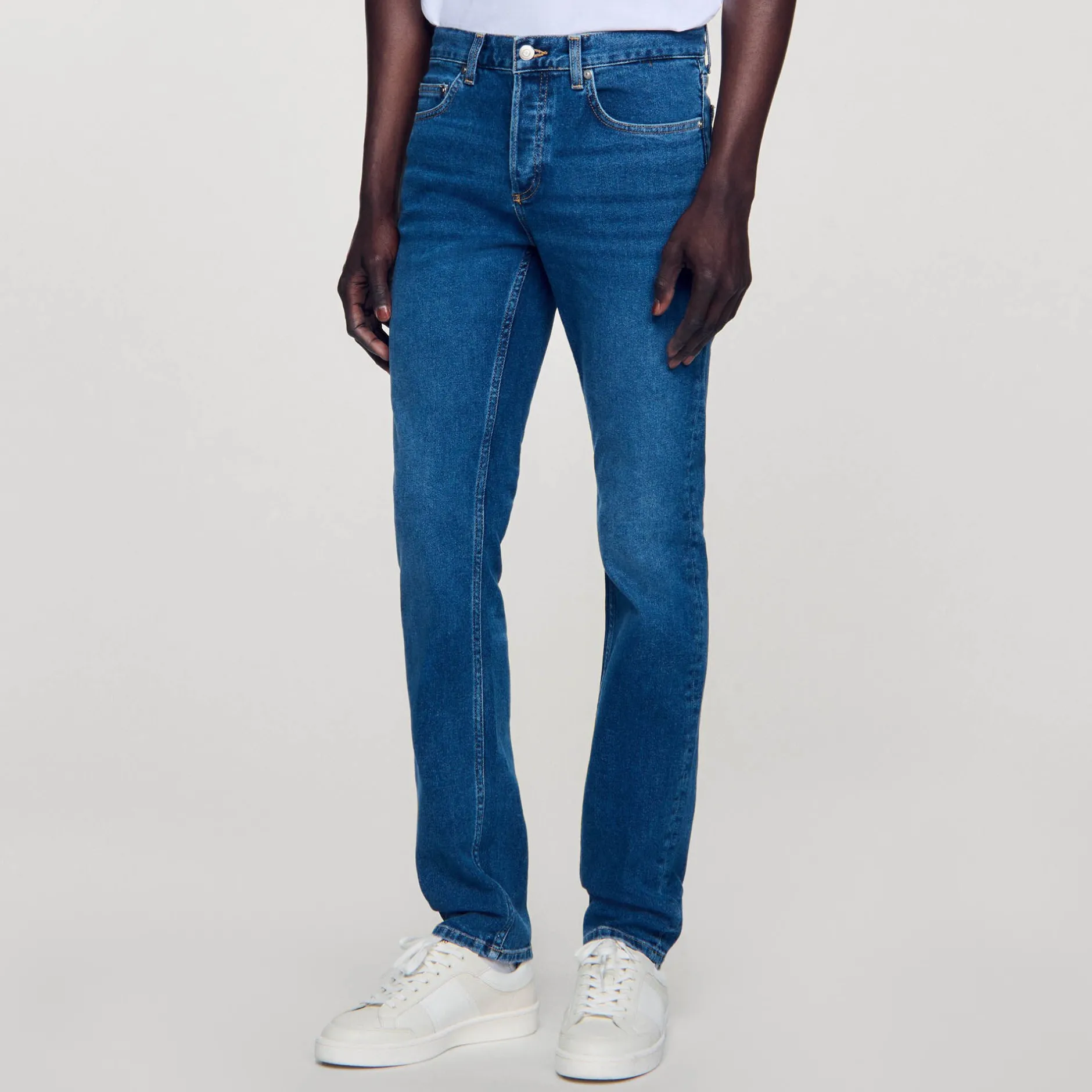 Homme SANDRO Jean Slim Avec Délavage Waterless
