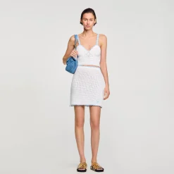 Femme SANDRO Jupe Courte En Crochet