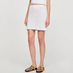 Femme SANDRO Jupe Courte En Crochet
