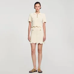 Femme SANDRO Jupe Courte En Maille