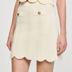 Femme SANDRO Jupe Courte En Maille