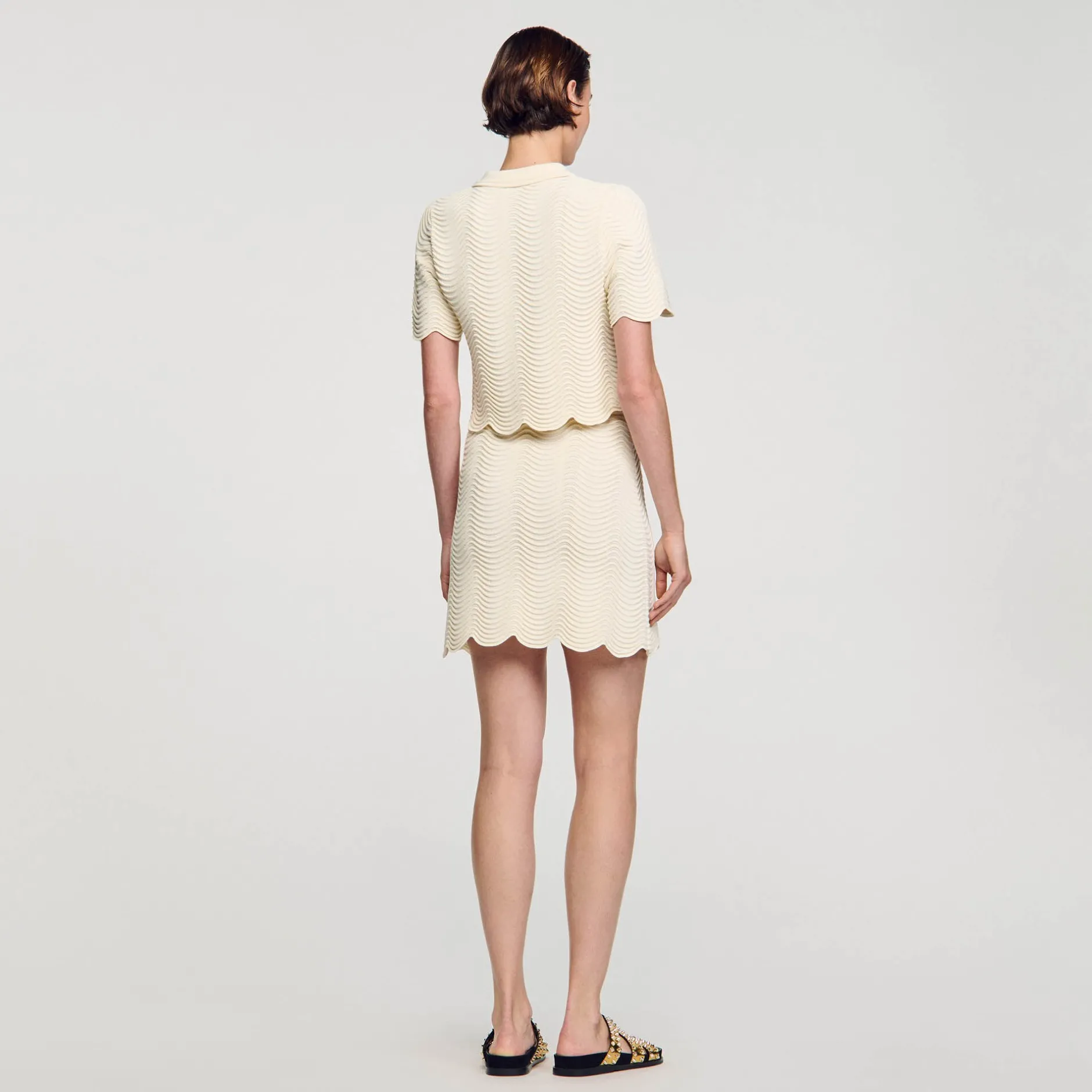 Femme SANDRO Jupe Courte En Maille