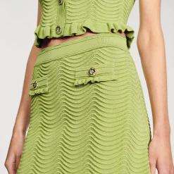 Femme SANDRO Jupe Courte En Maille