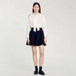 Femme SANDRO Jupe Courte En Maille