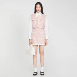 Femme SANDRO Jupe Courte En Tweed