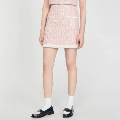 Femme SANDRO Jupe Courte En Tweed
