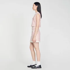 Femme SANDRO Jupe Courte En Tweed