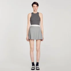 Femme SANDRO Jupe Courte Plissée