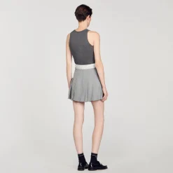 Femme SANDRO Jupe Courte Plissée