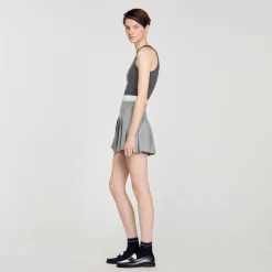 Femme SANDRO Jupe Courte Plissée