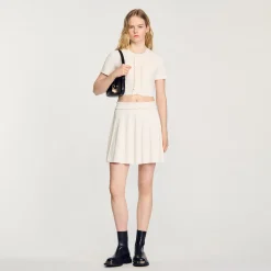 Femme SANDRO Jupe En Maille Pointelle